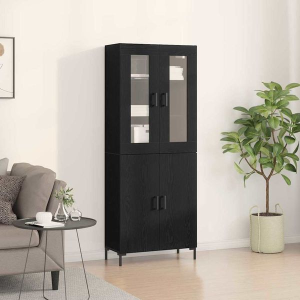 vidaXL Highboard 2 pcs Čierny dub 69,5 x 34 x 180 cm Kompozitné drevo