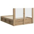 vidaXL Posteľový rám s úložným priestorom a čelom Dub artisan