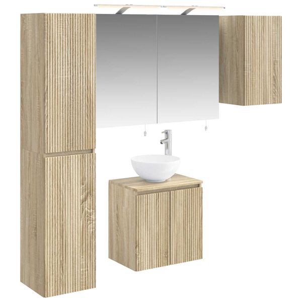 vidaXL Set kabinetov do kúpeľne 5 pcs Dub sonoma 50 x 14,5 x 70 cm