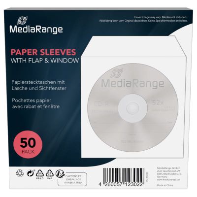 MEDIARANGE Obálka na CD/DVD pap 1 bal (50ks), okno