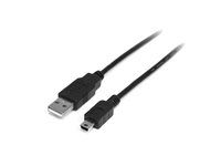 USB kábel - USB samec do mini-USB typ B (samec) - USB 2.0 - 1 m - čierna