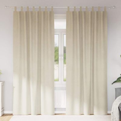 vidaXL Zatemňovacie závesy 2 pcs Krémová 140 x 245 cm Zamat
