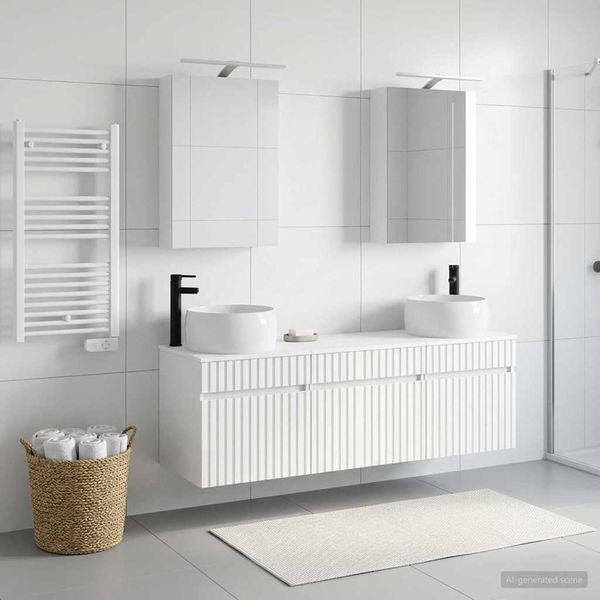 vidaXL Set kabinetov do kúpeľne 5 pcs Biela 50 x 14,5 x 70 cm