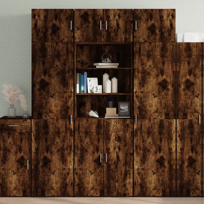vidaXL Úložná skrinka dymový dub 70x42,5x225 cm kompozitné drevo