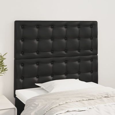vidaXL Čelo postele čierne 80x5x118/128 cm umelá koža