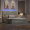 vidaXL LED úložná posteľ s matracom Svetlosivá 180 x 200 cm Zamat