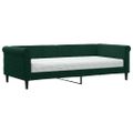 vidaXL Denná posteľ s matracom tmavozelená 90x200 cm zamat