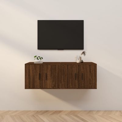 vidaXL Nástenné TV skrinky 2 ks hnedý dub sonoma 57x34,5x40 cm