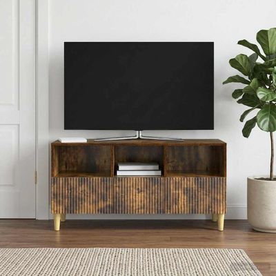 vidaXL TV skrinka 102 x 34,5 x 50 cm Dymový dub Kompozitné drevo