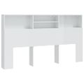 vidaXL Čelo postele so skrinkou lesklé biele 180x19x103,5 cm