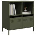 vidaXL Komoda olivovozelená 68x39x73,5 cm oceľ valcovaná za studena