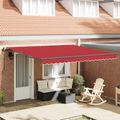 vidaXL Sklopná markíza Červená 400 × 350 cm Tkanina a hliník
