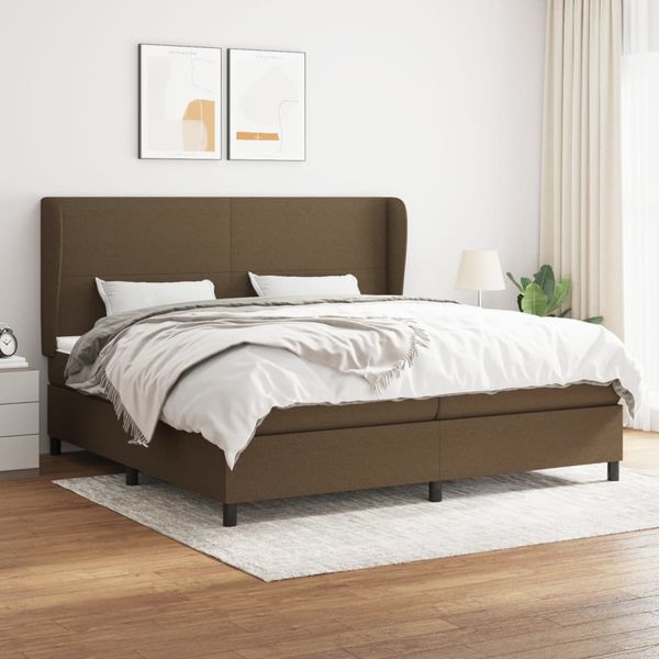 vidaXL Boxspring posteľ s matracom tmavohnedá 200x200 cm látka