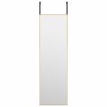vidaXL Zrkadlo na dvere zlaté 30x100 cm sklo a hliník