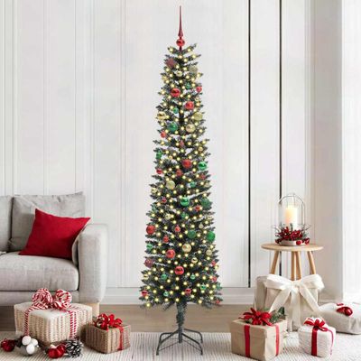 vidaXL Umelý vianočný stromček Zelená 210 cm PVC, plast a oceľ