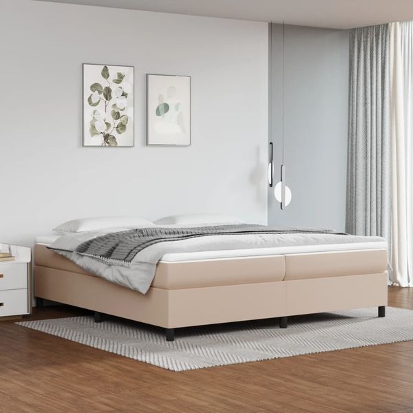 vidaXL Boxspring posteľ s matracom kapučínová 200x200 cm umelá koža
