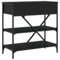 vidaXL Konzolový stolík čierny 75x34,5x75 cm kompozitné drevo