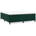 vidaXL Posteľný rám s boxspringom tmavozelený 180x200 cm zamat