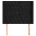 vidaXL Čelo postele so záhybmi čierne 103 x 16 x 118/128 cm zamat