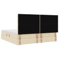 vidaXL Postel s úložným prostorem a matrací Krémová 200 x 200 cm látka