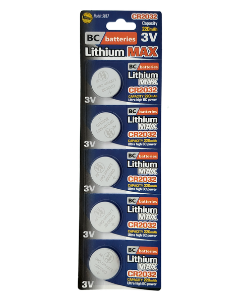 Lítiová gombíková 3V batéria BC batteries CR2032 / 5ks BLISTER