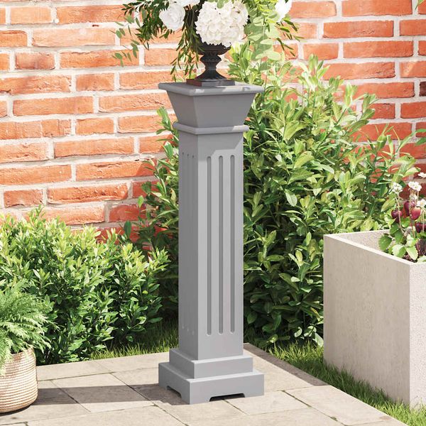 vidaXL Štvorcový stĺpový stojan na rastliny sivý 17x17x66 cm MDF
