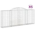 vidaXL Oblúkové gabionové koše 5 ks 300x30x120/140 cm pozink. železo