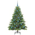 vidaXL Umelý vianočný stromček s 150 LED-i Zelená 150 cm PE a PVC