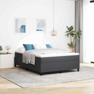 vidaXL Posteľ s pružinovým rámom Tmavo šedá a biela 140 x 190 cm