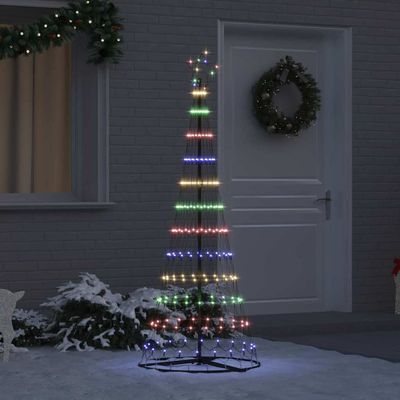 vidaXL LED vianočný stromček s 230 LED-i Viacfarebný 184.5 cm Kov