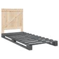 vidaXL Posteľný rám s čelom sivý 90x200 cm masívna borovica