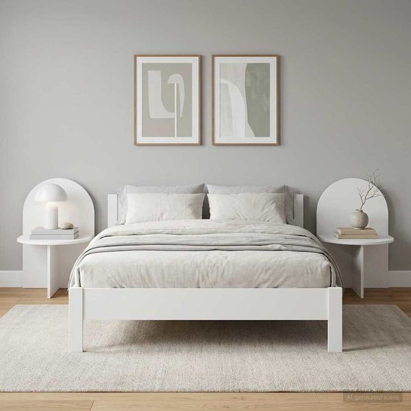 vidaXL Nočný stolík 2 pcs Biela 48 x 49 x 65 cm Konštruované drevo