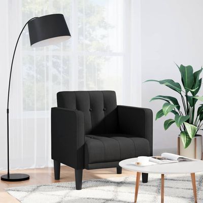 vidaXL Rozkladacia pohovka s podrúčkami, čierna, 53 cm, látka