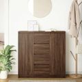 vidaXL Komoda so zásuvkami, hnedý dub 100,5x35x98,5cm kompozitné drevo