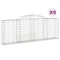 vidaXL Oblúkové gabiónové koše 9ks 300x30x100/120cm pozinkované železo