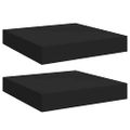 vidaXL Plávajúce nástenné police 2 ks, čierne 23x23,5x3,8 cm, MDF