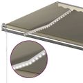 vidaXL Ručne zaťahovacia markíza s LED 600x300 cm krémová