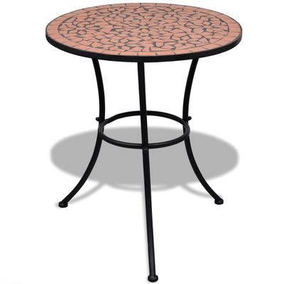 vidaXL Bistro stolík, tehlová farba 60 cm, mozaikový