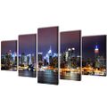 vidaXL Sada obrazov na stenu, motív farebná panoráma New Yorku 200 x 100 cm