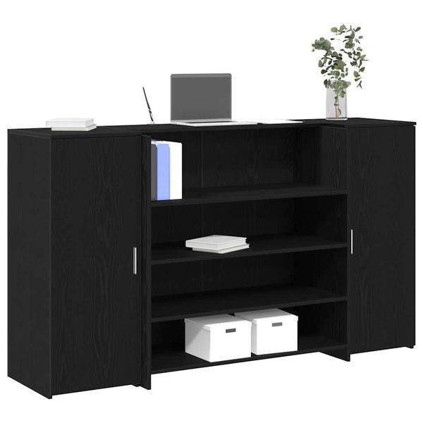 vidaXL Recepčný pult, čierny dub, 180x50x103,5 cm, imitácia dreva