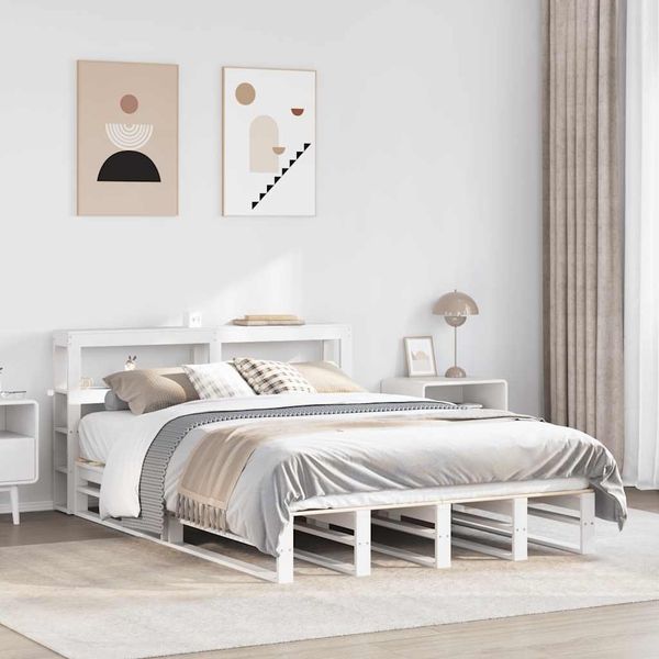 vidaXL Posteľ bez matraca biela 160x200 cm masívna borovica