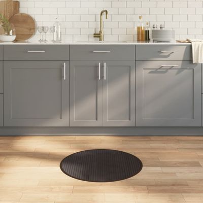vidaXL Okrúhly koberec tmavohnedý 60 cm bambusový