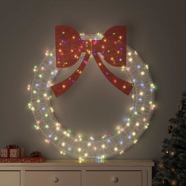 vidaXL Veniec s 150 LED-i Viacfarebný 120 cm Akryl