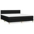 vidaXL Posteľný rám boxspring s matracom čierny 180x200 cm látka