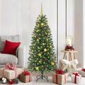 vidaXL Umelý vianočný stromček s 150 LED-i Zelená 150 cm PE a PVC