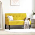 vidaXL Chesterfield lavica Žltá 112 x 65,5 x 75 cm Zamat