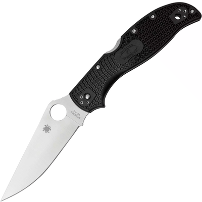 Spyderco C258PBK Strech 2 XL vreckový nôž 10 cm, Satin, Leafshape, čierna, FRN