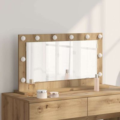 vidaXL Toaletné zrkadlo Obdĺžnikový Remeselný dub 80 x 45 x 18 cm
