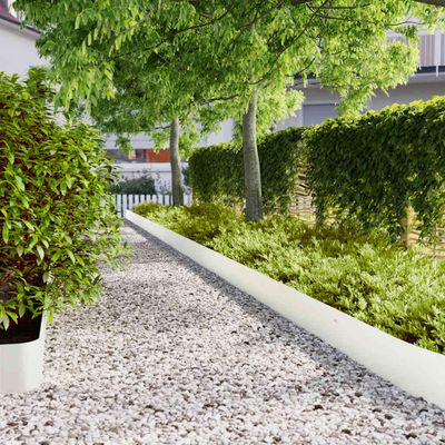 vidaXL Obrubník trávnika 10 ks 20 x 103 cm Biela