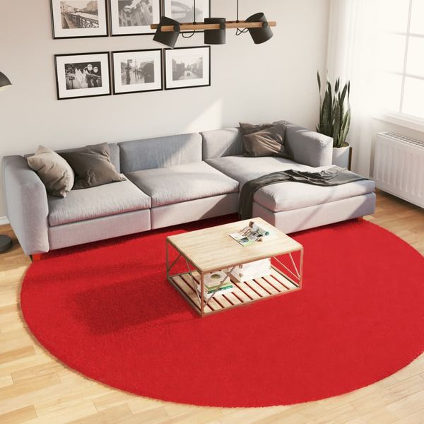 vidaXL Koberec OVIEDO, krátky vlas, červený Ø 280 cm